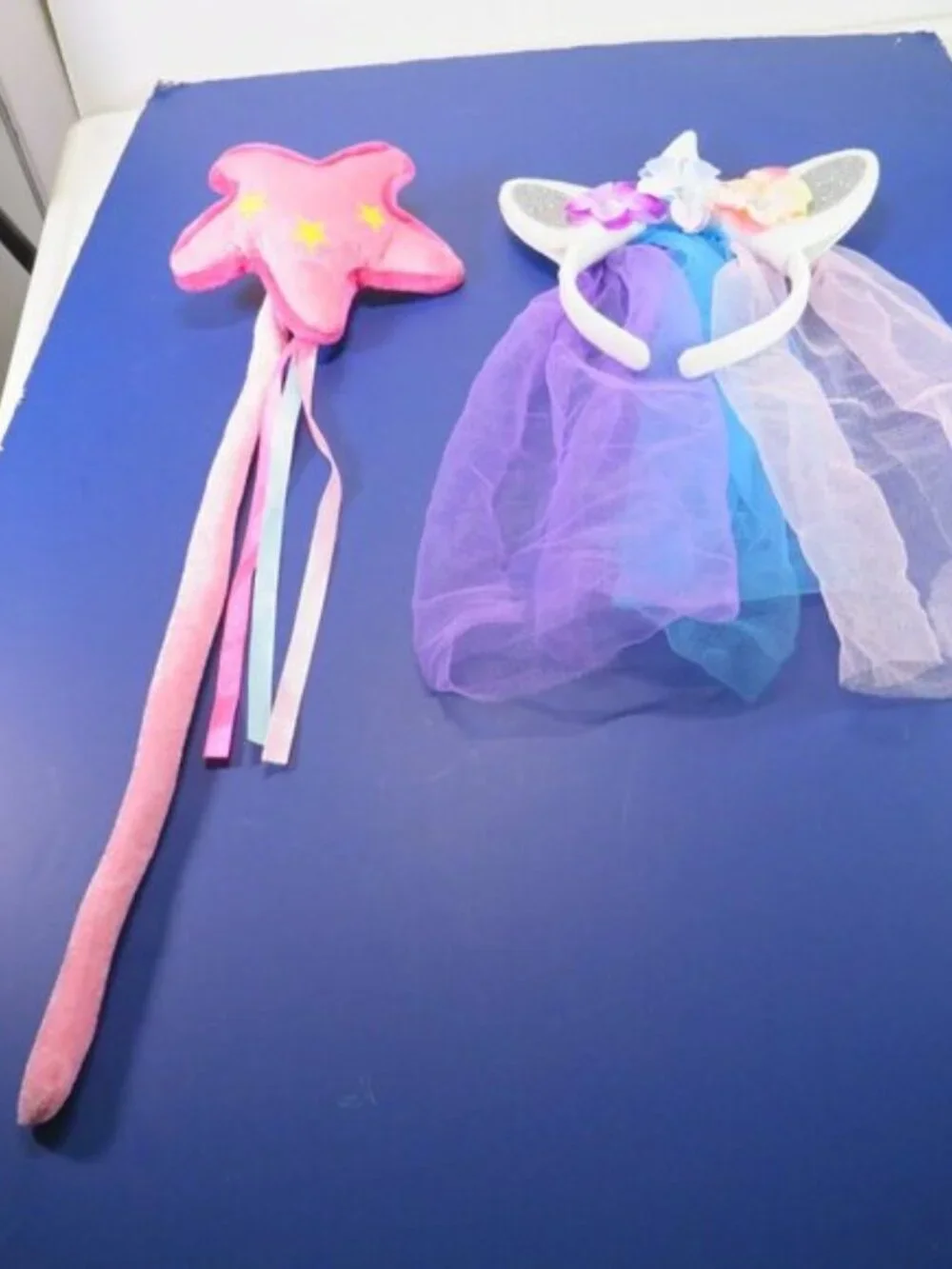 Cosplay Unicorn Headband Veil Plush Wand & Anime Pastel Fantasy Dress up Fairy